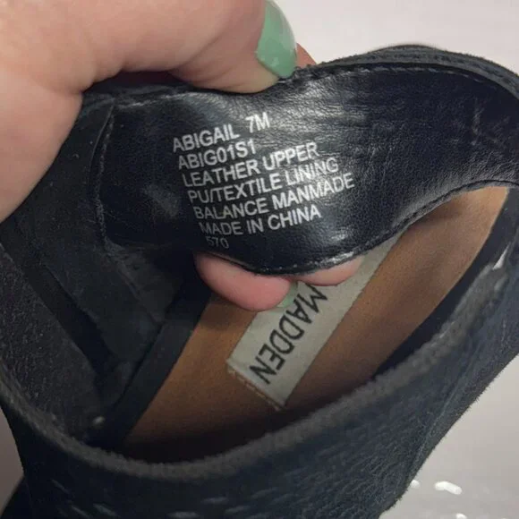 Steve Madden Abigail Open Toe Block Heel Sandal Size 7M Black and Brown - Picture 7 of 7